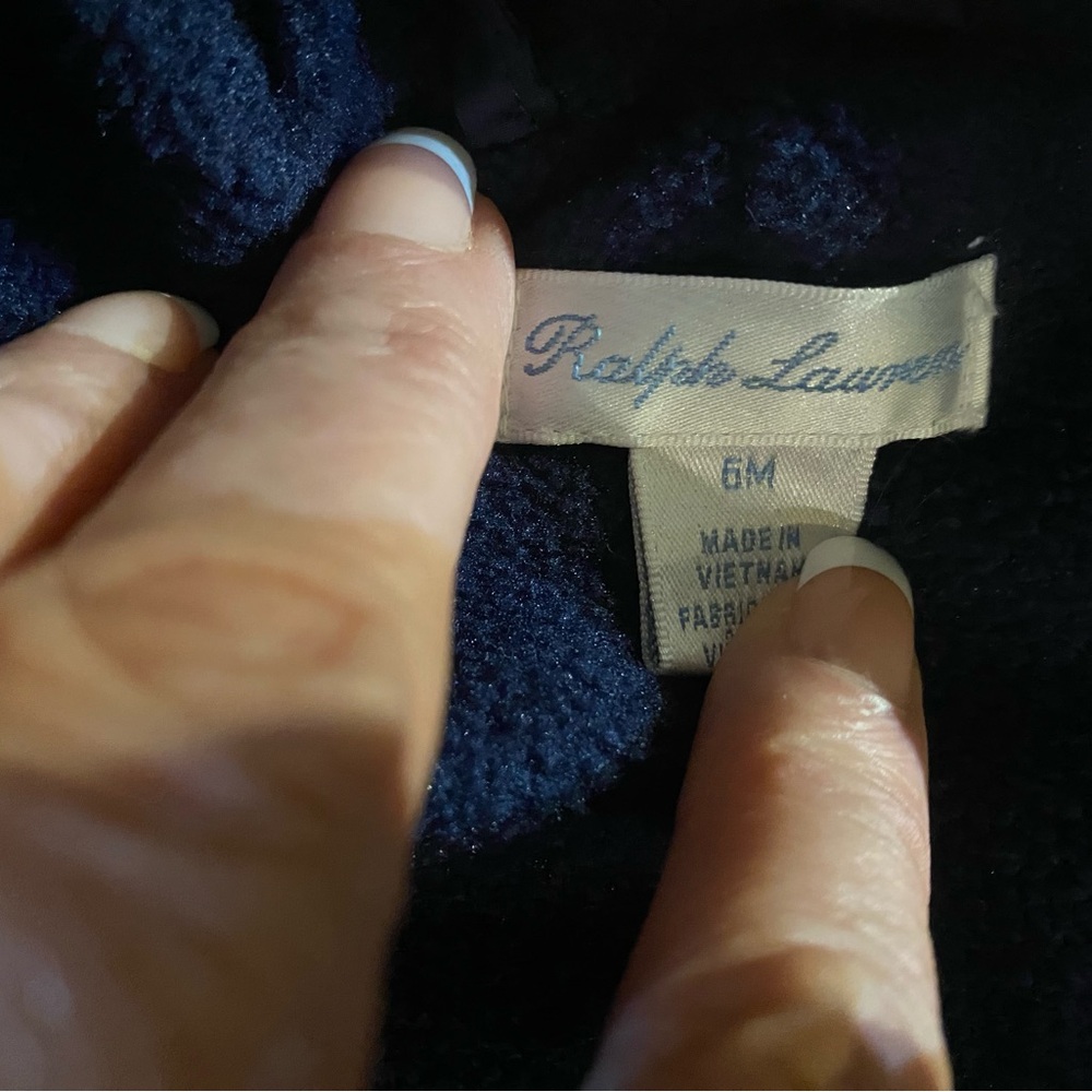 Ralph Lauren POLO Baby Quilted Bunting | Navy 6 Months | Hooded One-Piece GIFT - Picture 8 of 8
